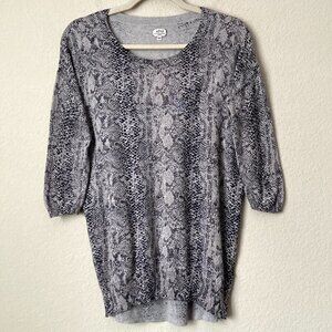Aritzia Wilfred Silk Cashmere Blend Snake Reptile Print Sweater Top